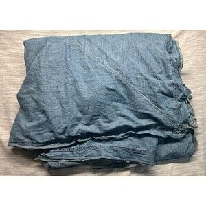 Vintage Pottery Barn Soft Washed Denim King Duvet Cover w/ruffle Trim